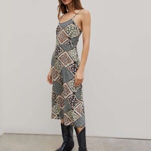 Patchwork Print Cami Midi Dress